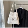 Bolsa Tote de Ombro Feminina Estilo Coreano da Moda de Grande Capacidade 2025 Verão Novo Estilo Moda Simples Casual Cor Sólida para Trabalho