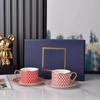 Juego de Taza y Platillo Doble Estrella Ruso, Taza de Té Estrella Azul Real, Taza y Platillo de Café Chapados en Oro de Porcelana de Hueso, Taza y Platillo para el Té de la Tarde