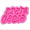 Molde de silicona para fondant con 19 letras de dibujos animados, línea de trazado digital, colgante de logotipo de marca, molde decorativo de jabón hecho a mano