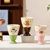 Taza Cerámica Alta de Animales de Dibujos Animados Lindos, Vaso de Agua para Helado, Taza de Desayuno de Alto Valor para el Hogar, Venta al por Mayor de Regalos