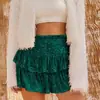 Falda corta de lentejuelas de verano para mujer, estilo amazónico europeo y americano, moda casual, dulce, plisada, de color liso, sexy con lentejuelas