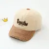 Chapéu Infantil Letra Boy Comércio Exterior BOSTON Boné de Beisebol Inverno Lã à Prova de Vento Quente Boné de Beisebol para Meninas