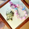 Pingente Chaveiro Corrente para Celular Bolsa Charme Hello Kitty Pony Desenho Animado Presente Pequeno Criativo Ouro Puro 999