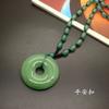 Escuro - colar colorido calcedônia verde do esmalte Guanyin Buddha do Dragão do tipo bravo grande barriga Buddha estilo étnico cadeia longa da camisola