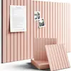 Pizarra de Fieltro con Rayas Verticales, Pared de Fotos, Tablón de Anuncios, Pegatinas de Pared, Juego de 6 Piezas, Tablero de Decoración de Pared de Oficina, Tablero de Fieltro con Aislamiento Acústico