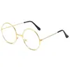 Gafas vintage con montura redonda para hombre, gafas de miopía lisas, gafas redondas y planas para mujer, gafas de estilo coreano a la moda para estudiantes.