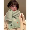 Bufanda de Punto Versátil a Rayas y Bloques de Color para Mujer, Estilo Coreano Otoño e Invierno, Engrosada para Calidez y Protección contra el Frío, Calentador de Cuello para Estudiantes