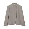 Comercio Exterior Transfronterizo Ropa para Mujer Primavera y Otoño 2026 Estilo Europeo y Americano Moda Blazer de Cuello Alto Decorado con Botones para Mujer E490484