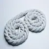 Direto da Fábrica Corda de Algodão Colorida de 8mm Trançada em Três Fios Corda Torcida Artesanal Decoração Interna Corda Feita à Mão em Estoque