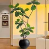 Plantas verdes artificiales de estilo vintage, higuera artificial para la sala de estar, ofreciendo una sensación de lujo ligero y alta gama, plantas verdes artificiales para decoración de interiores