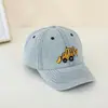 Nuevo Sombrero de Mezclilla Lavado para Niños de Primavera y Otoño Estilo Coreano Bebé Dibujos Animados Excavadora Gorra de Béisbol Gorra de Visera Retro Desgastada