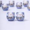 Nova cor gato da sorte gato fofo cerâmica japonesa diy feito à mão cor furo vertical cabeça de gato pulseira tornozeleira criativa