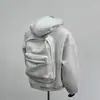 Sudadera con capucha de talla extragrande 100 kg, estilo americano, marca de moda, para hombre y mujer, temporada de primavera, diseño trasero inspirado en mochila, transfronterizo