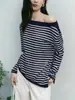 Suéter de tricô fashion com listras em triacetato, mesmo estilo de Qin Lan, para mulheres, nova coleção de verão 2026