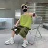 Chaleco Ligero de Verano para Niños 2026 Nuevo Estilo Camiseta sin Mangas Tipo Tanque para Bebé Conjunto de Verano de Moda para Niños