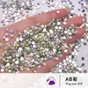 Rhinestones planos de cristal, rhinestones para decoración de uñas, decoraciones brillantes para fundas de teléfono DIY, rhinestones grandes en forma de abanico, rhinestones redondos, rhinestones de colores al por mayor
