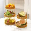 Mesa de centro de sala de estar bandeja de frutas estante de almacenamiento de bocadillos estante de arte de hierro para mesa de comedor del hogar cesta de frutas creativa de múltiples capas