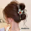 Pinza para el Cabello Grande Color Café Estilo Coreano para Cabello Grueso, Pinza de Tiburón Completa para la Parte Posterior de la Cabeza, Pinza de Lujo de Alta Gama al por Mayor