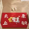 Tapete de Piso para Porta de Entrada, Novo Estilo Chinês Desenho Animado Ano do Cavalo Círculo de Seda Tapete de Piso, Porta de Entrada Pode Ser Cortado, Resistente ao Desgaste, Antiderrapante Tapete Vermelho para Porta
