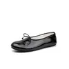 Zapatos Planos Redondos Estilo Francés con Lazo, Zapatos Planos sin Cordones para Mujer, Bailarinas Planas de Puntada Media Ultracómodas