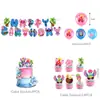 Amazon Borde Rayado Rígido Tema Ángel Suministros para Fiesta de Cumpleaños Bandeja de Papel Desechable Banderines Decoraciones
