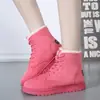 Venta al por mayor transfronteriza de zapatos de mujer de talla grande, nuevas botas de nieve de invierno, botines de mujer, zapatos de algodón cálidos, botas Martin con forro de polar para mujer
