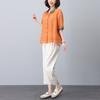 Traje de verano para madre de mediana edad 2024 nuevo verano estilo extranjero reductor de edad pantalones casuales ramio dos piezas mujer