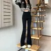 Jeans Negros Micro Campana para Mujer Otoño 2026 Nuevo Estilo Delgados de Tiro Alto Elásticos Extensibles Adelgazantes Campana Acampanados