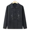 Cárdigan Suéter de Primavera de la Abuela, Ropa Holgada de Primavera y Otoño para Mujeres de Mediana Edad y Mayores, Chaqueta de Punto de Mamá, Ropa para Personas Mayores