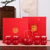 Set de Ceremonia de Té para Celebración de Boda, Suministros de Compromiso Estilo Chino, Bandeja Roja de Dote Nupcial, Tetera, Caja de Regalo para Juego de Té
