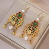 Aretes de perlas francesas transfronterizos para mujer, aretes de lujo de nicho de color mixto, fabricantes de aretes europeos y americanos al por mayor