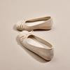 Novos Sapatos Baixos Prateados para Mulheres Primavera e Verão 2025, Sapatilhas de Sola Macia, Sapatos Estilo Rolinho de Ovo Cinza Metálico, Mocassins Confortáveis para Mulheres