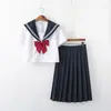 Uniforme JK blanco de dos piezas falda larga básica ortodoxa traje de marinero uniforme escolar de estudiante japonés estilo universitario traje de primavera y otoño para mujer