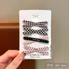 Lindo Pasador de Pelo a Cuadros Nuevo Estilo Coreano para Mujer Pinza Lateral Pinza para el Pelo de Estrella con Lazo Tocado Infantil Accesorios para el Cabello