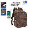 Mochila de Cuero Crazy Horse Retro Seleccionada Cuidadosamente para Hombre Mochila de Cuero Genuino Bolsa Casual para Viajes y Escuela Gran Capacidad Bolsa para Computadora