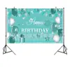 Decoración de Fiesta de Cumpleaños Verde Spot Suministros Vajilla Platos de Papel Vasos de Papel Mantel de Fiesta Set de Tela de Fondo
