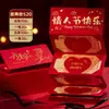 Pequeño Sobre Rojo Plegable con Estampado Dorado para Cumpleaños de Novia, Confesión Navideña, Regalo Ceremonial de Alta Gama, Sobre Rojo Regalo de San Valentín 520