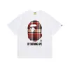 Transfronterizo En Stock Bape Suministro Estable a Largo Plazo Para Hombres y Mujeres Casual Deportivo Puro Algodón Manga Corta Cómodo Moda Camiseta