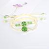 Suministro directo de fábrica cuentas de vidrio de flores secas Pulsera de Trébol de la Suerte Piedra del Tiempo regalos para novias pareja
