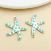 Pingente Estrela-do-Mar Colorida Dupla Face Esmaltada Gota de Óleo de Aço Inoxidável Pequeno Charme para Brinco Colar DIY Acessórios de Joias Materiais
