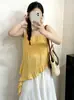 Ropa para mujer talla grande, top sin mangas irregular con volantes para mujer, estilo verano 2026, adecuado para mujeres de talla grande, se puede usar como capa exterior o como capa interior, con tirantes de estampado floral