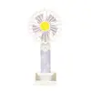 Pequeño ventilador de escritorio de margarita, ventilador pequeño de mano de alto valor, portátil, recargable por USB, mini ventilador con luz nocturna