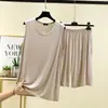 Ropa de estar modal para hombre de verano, talla grande, traje deportivo holgado sin mangas con bolsillos, pijama y pantalones de dormir para hombre