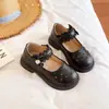 Sapatos de Princesa para Meninas, Novos Sapatos de Couro Infantis para Primavera e Outono com Acabamento em Renda e Laço, Sapatos Individuais Versáteis para Meninas e Crianças Mais Velhas