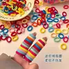 Gomas para el Cabello Estilo Coreano en Lata, 400 Piezas, Anillos de Toalla Plegados de Colores Graduados, Bandas para el Cabello Lisas de Colores Caramelo para Niñas