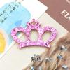 Horquilla para el pelo con forma de corona rosa gruesa para teléfono móvil, accesorios hechos a mano para decoración de tartas, accesorios brillantes para el pelo para niñas
