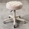 Taburete de Belleza, Taburete Giratorio Ajustable para Salón de Belleza, Taburete de Peluquería, Taburete Redondo para Barbería, Silla Redonda para Maquillaje en Casa