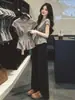 Camisa de Manga Corta para Mujer Estilo Suave Nuevo Estilo de Verano, Camiseta de Moda Versátil que Ceñe la Cintura para Mujer 11652