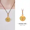 Colar com Pingente de Cabacinho Ruyi em Prata Pura 999 Estilo Antigo Esmalte Frio Oco com Cordão Trançado para Mulheres Corrente de Suéter Vintage de Alto Padrão