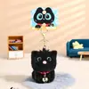 Boneca de Pelúcia Preto e Branco Chaveiro Gatinho Boneca de Desenho Animado Criativa Casal Acessórios para Mochila Dia das Crianças Cerimônia de Acompanhamento